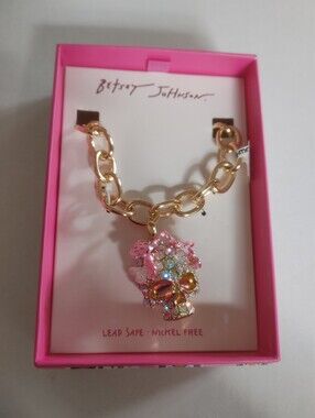 BNWT New Release Betsey Johnson Halloween Pink Butterfly Skull Necklace